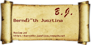 Bernáth Jusztina névjegykártya
